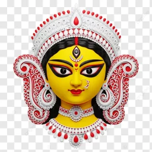 pngtree devi maa durga face red and white ornament decoration png image 17176658